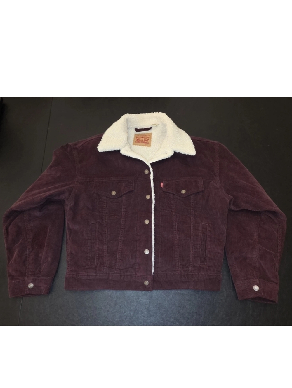 Levi's Sherpa-Lined Corduroy Jacket in Deep Burgundy